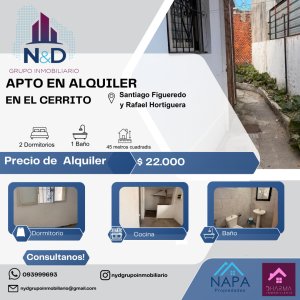 Alquiler Apartamen en el Cerrito a una cuadra de Propios y Av Gral San Martin