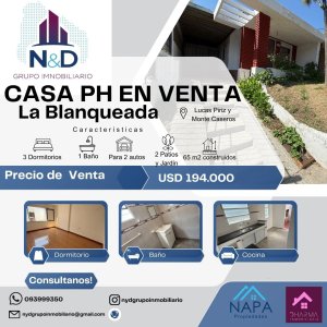 CASA PH EN VENTA La Blanqueada 3 dormitorios. 