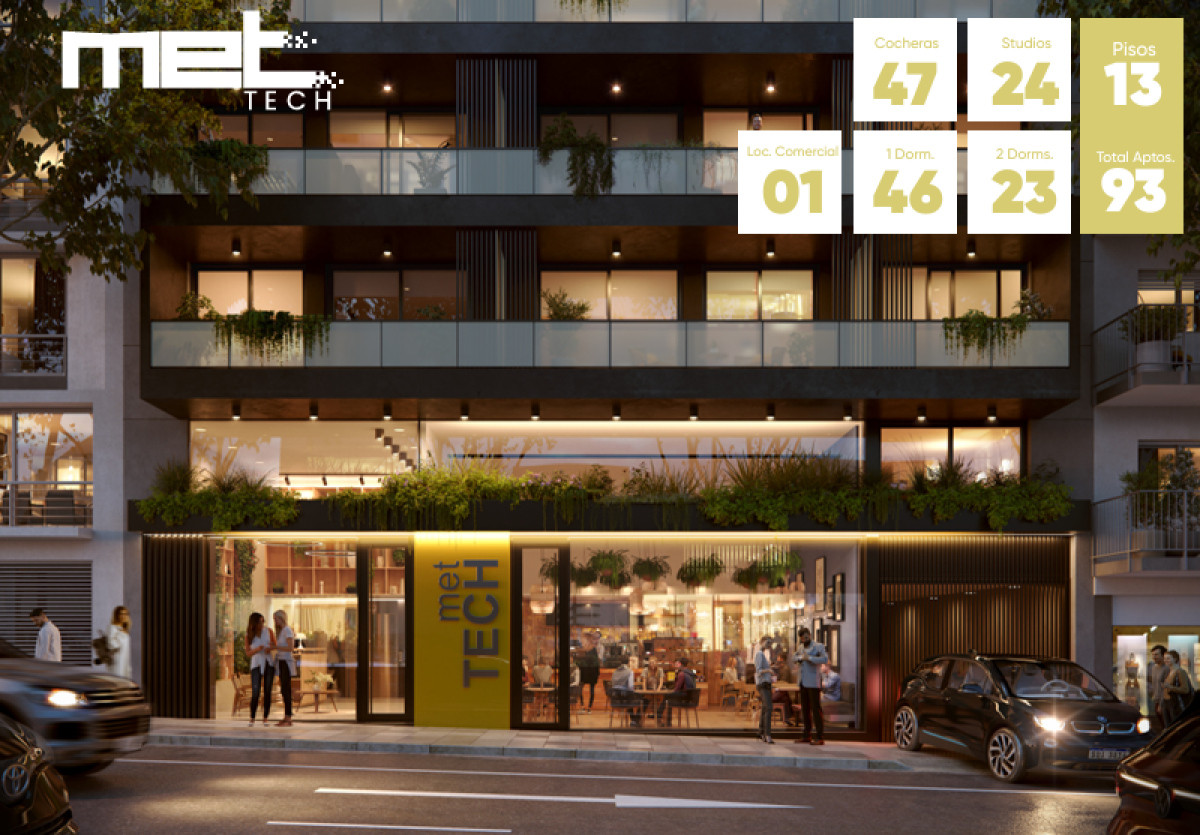  (Ref 3.860) Venta APARTAMENTO 1DORMITORIO en MET TECH Cordón A ESTRENAR en diciembre de 2025!