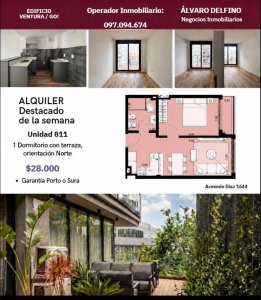 ALQUILER  APARTAMENTO 1 Dor.-T.CRUCES-U 811- 