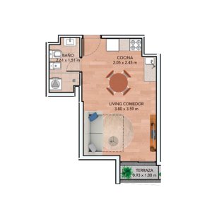 ALQUILER MONOAMBIENTE, La Blanqueada