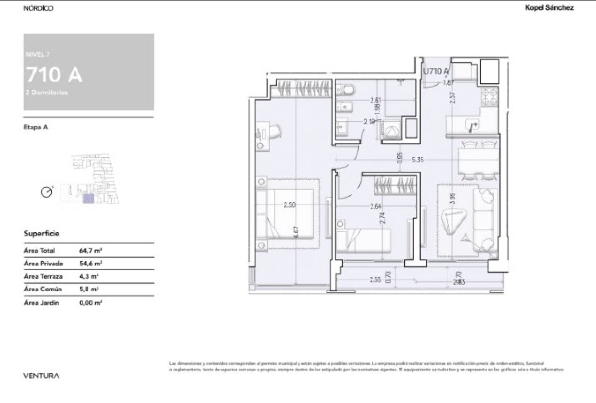 APARTAMENTO, 2 Dorm. - LA BLANQUEADA - en Construcción.