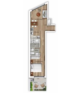Alquiler Apartamento 1 dormitorio con patio Pocitos Nuevo