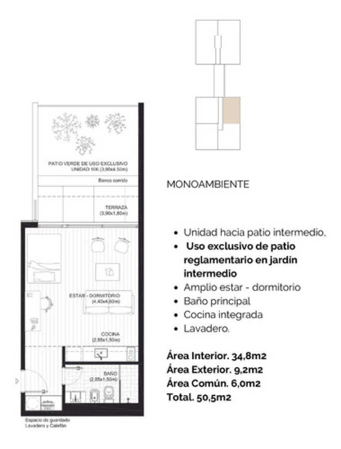 Venta Divino Monoambiente Con Enorme Patio En Malvin! Zuf Malvin! Consulte  1178