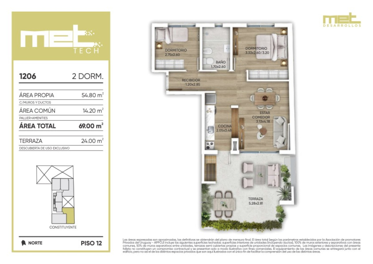 Venta Apartamento de 2 Dormitorios