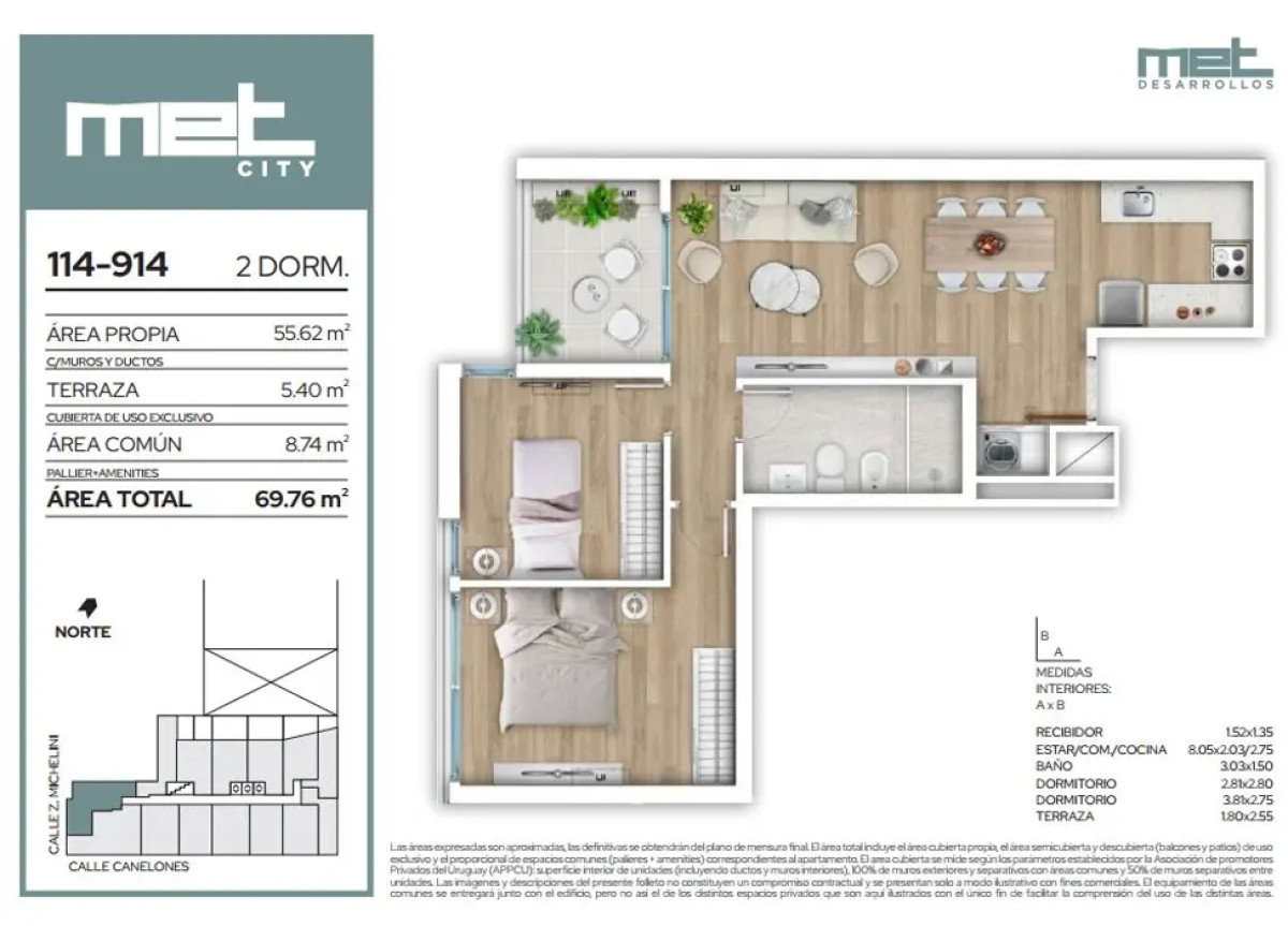 Venta Apartamento 1 Dormitorio en Cordón Sur (COD 780)