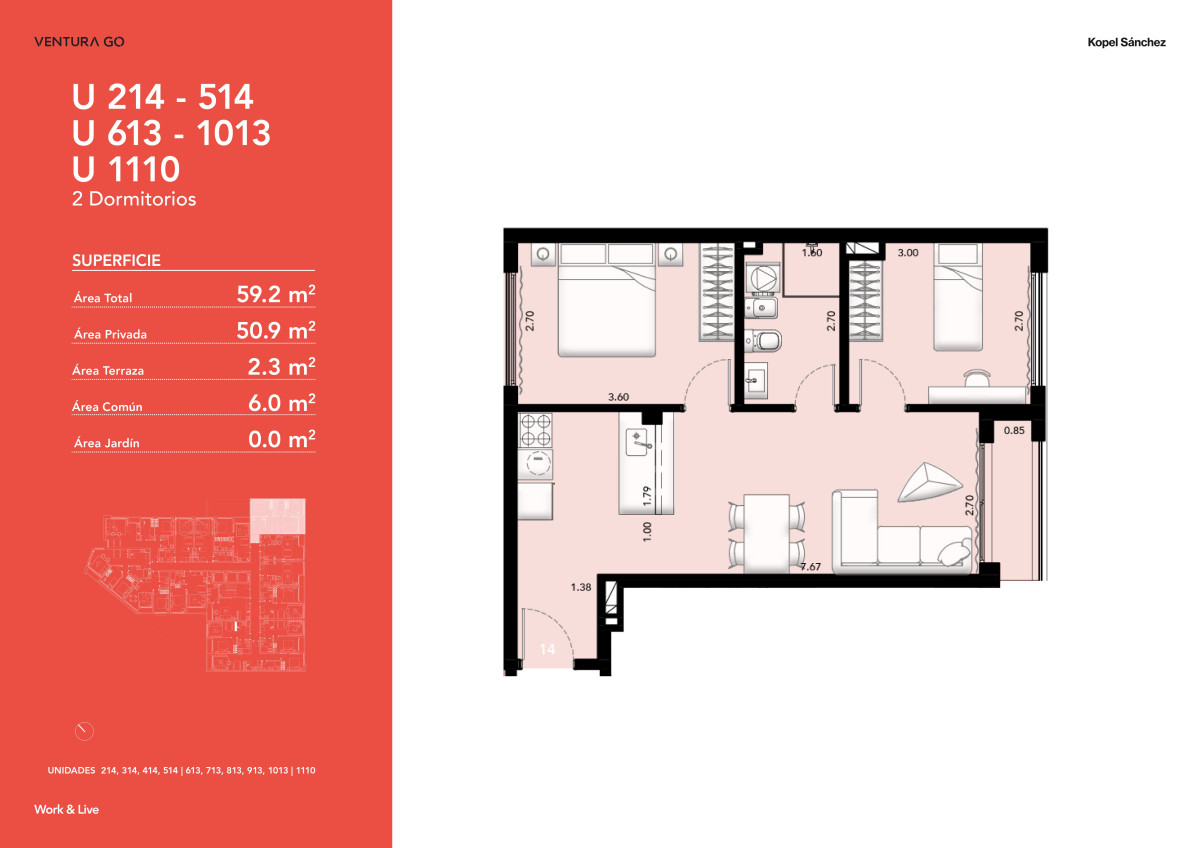 Apartamento ID.1519 - Venta Apartamento 2 dormitorios en Tres Cruces (cod 1519)