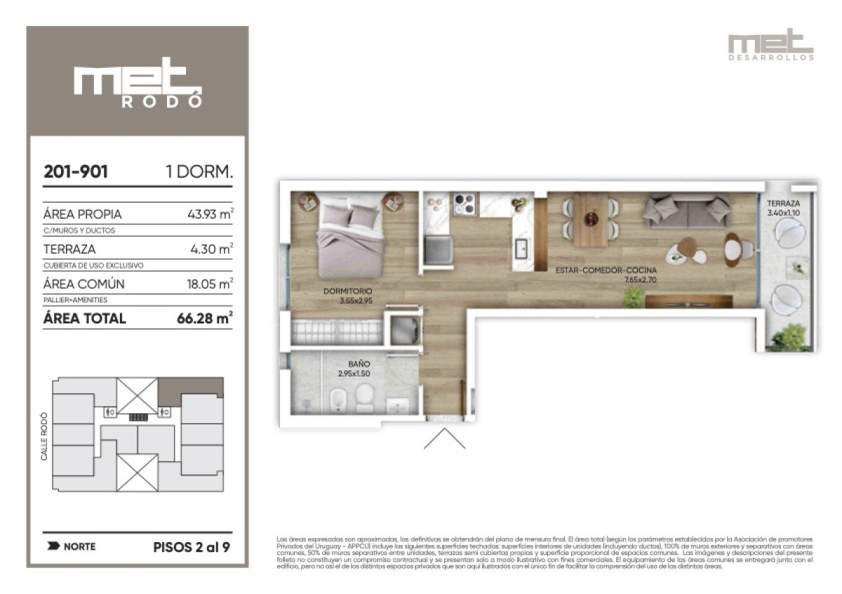 Alquiler Apartamento de 1 Dormitorio