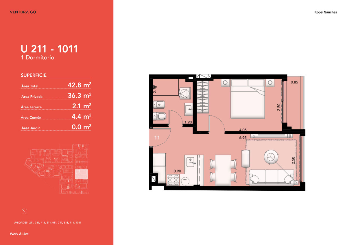 Apartamento ID.1191 - Venta Monoambiente en Pocitos (COD 1191)