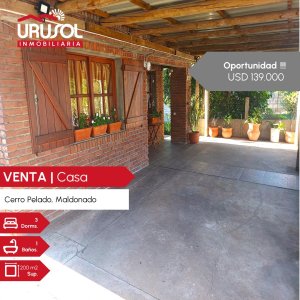 Se VENDE Casa de 3 Dormitorios en Cerro Pelado