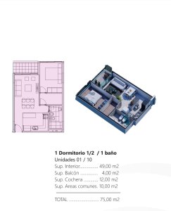 Apartamento de 1 dormitorio y medio en Punta del Este