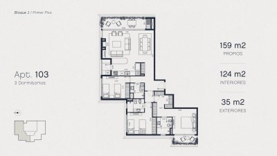 Apartamento en Pozo, 3 dormitorios, Pausa Montoya