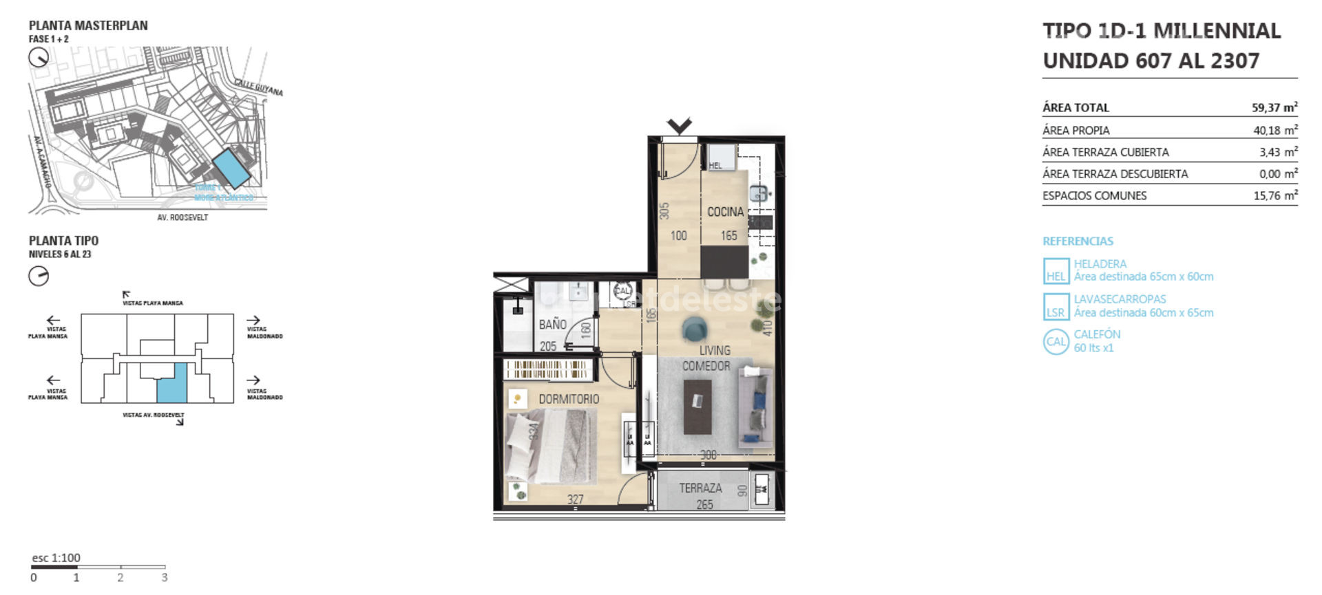 ATLÁNTICO - 1 DORM - TIPOLOGÍA 07