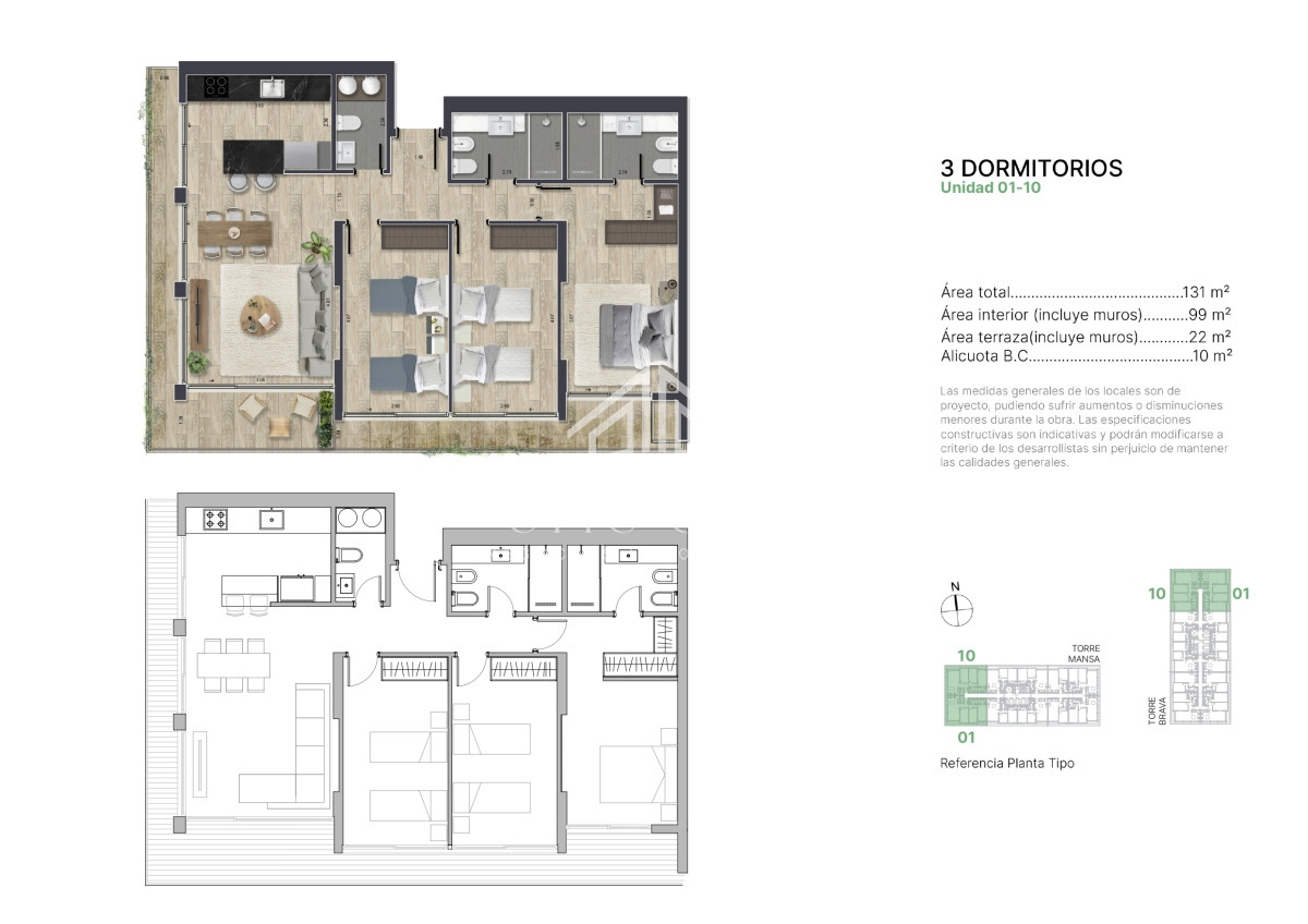 Espectacular apartamento ubicado en parada 4, Punta del Este de 3 dormitorios imagen 3