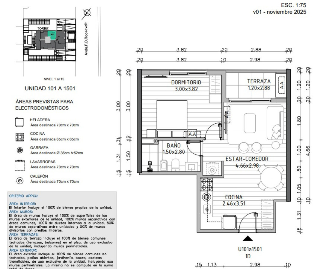 Venta apartamento un dormitorio Punta del Este Roosevelt 