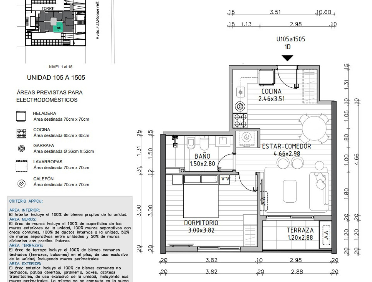 Venta apartamento un dormitorio Punta del Este Roosevelt 