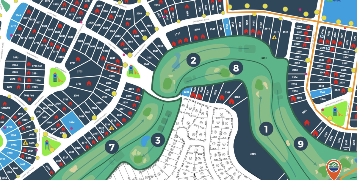 Terreno en venta segunda linea hoyo 2 club del lago