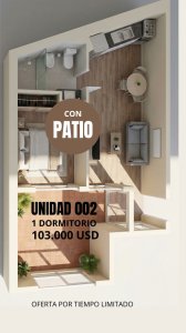 INVERTI HOY AL MEJOR PRECIO DE MERCADO APARTAMENTO DE UN DORMITORIO