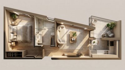 VENTA DE APARTAMENTO DE UN DORMITORIO EN TRES CRUCES