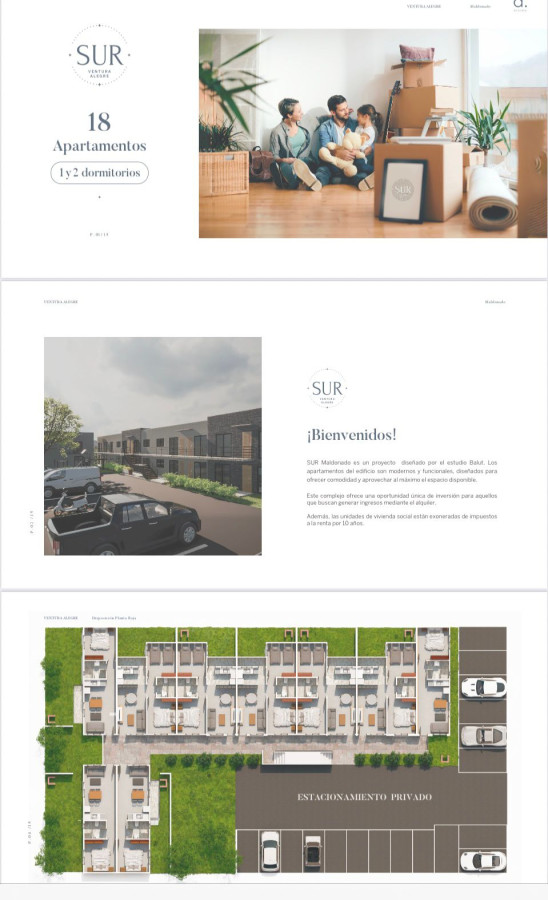 Venta en pozo espectacular desarrollo de apartamentos en Maldonado por ANV beneficios fiscales