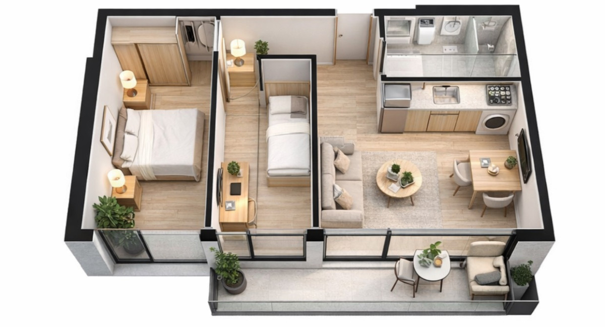 VENTA DE APARTAMENTO DE DOS DORMITORIOS EN TRES CRUCES