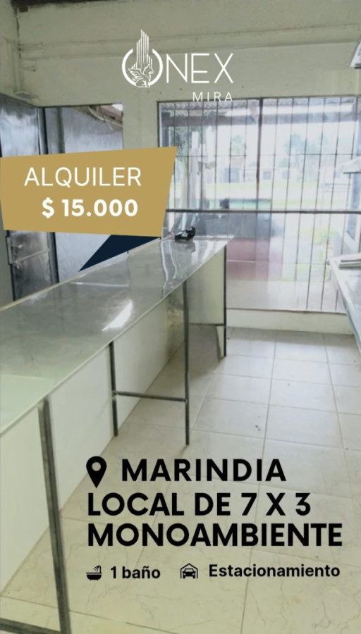  Alquiler en Marindia Local 7X3 monoambiente con baño
