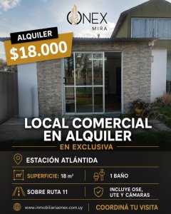 ALQUILER - Local Comercial en Estación Atlántida  en exclusiva