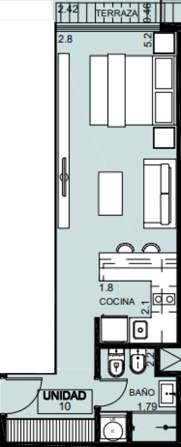 Tu espacio ideal con terraza al norte