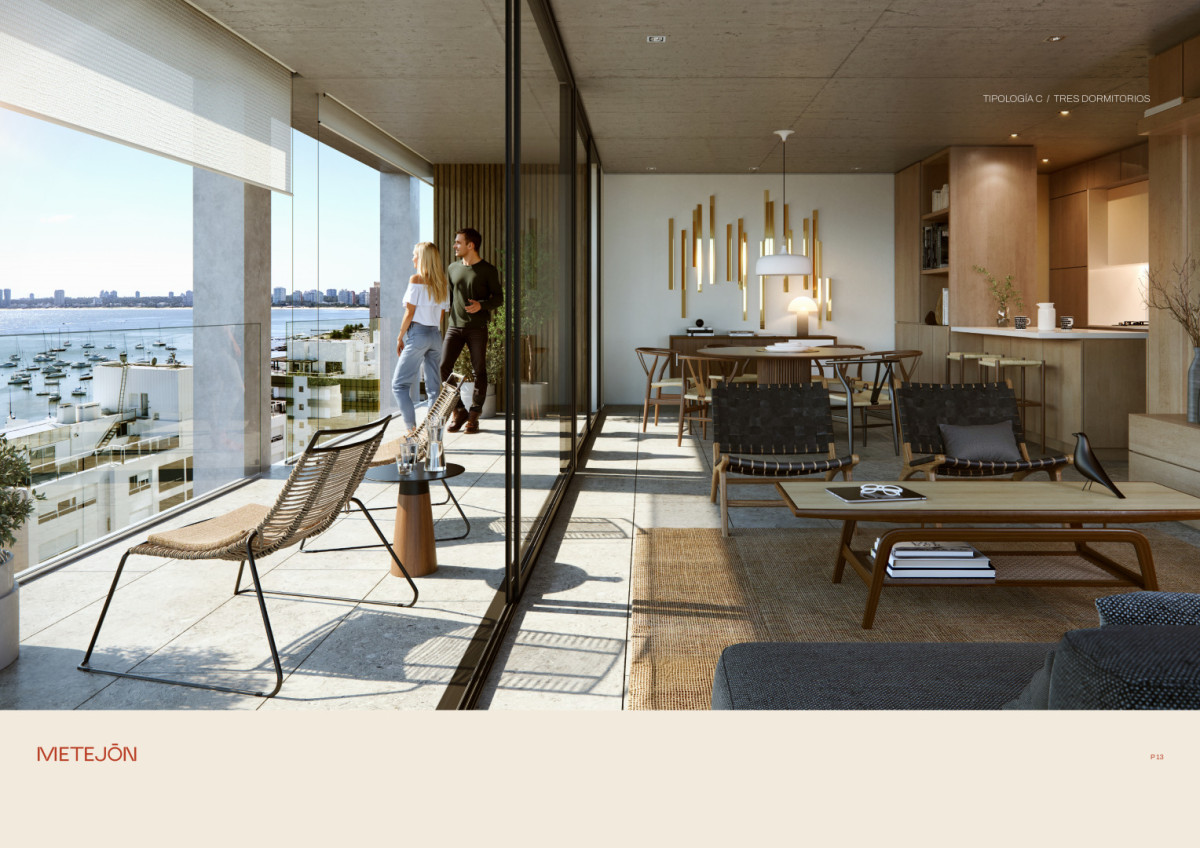 3 dormitorios con vista al mar en Península 