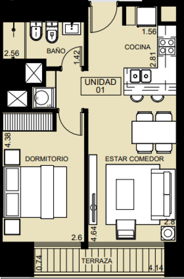 Ideal para vivir Punta: 1 dormitorio y terraza