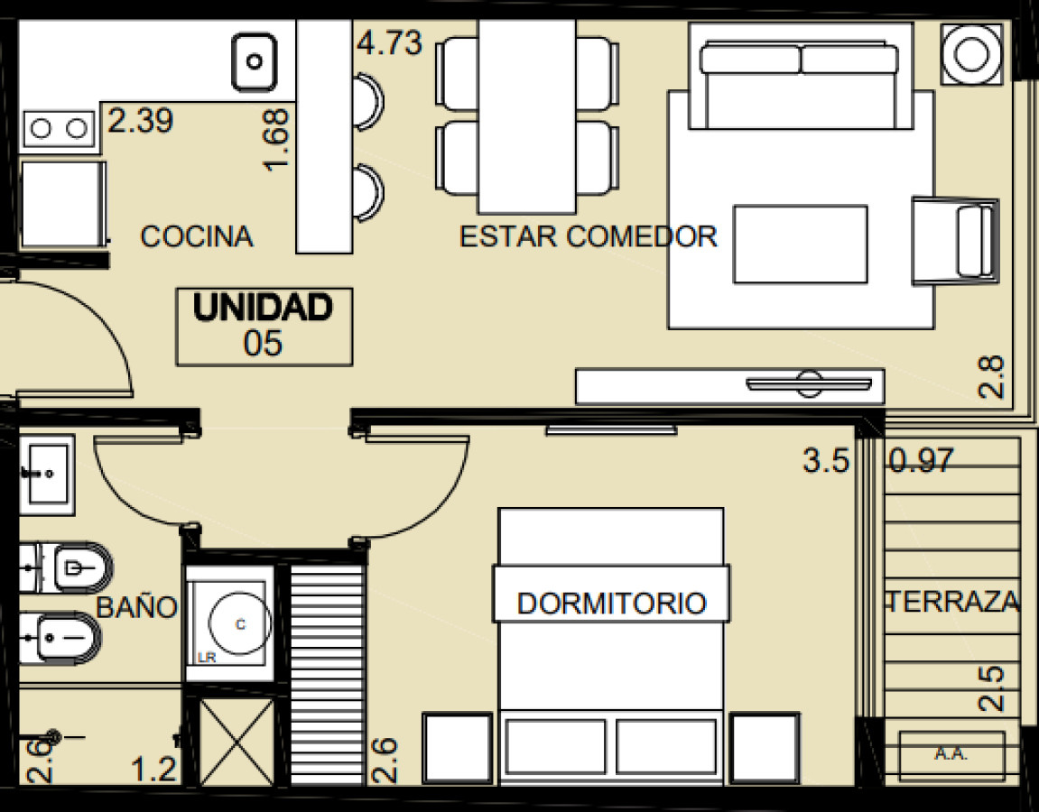 Apto 1 Dormitorio, Viví el este desde tu propio espacio 