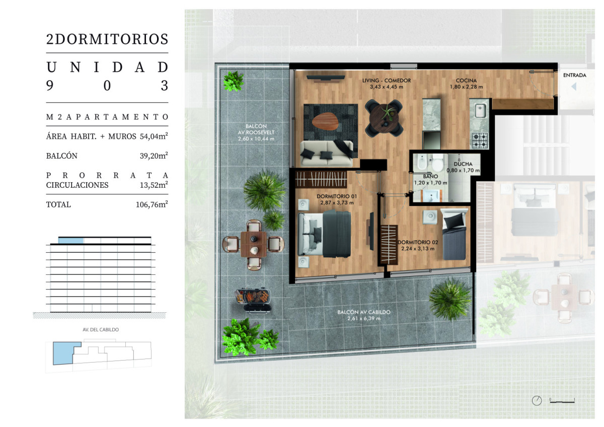 Apto en Pozo 2 Dorm en Pda 21 de Playa Mansa, Vivienda Promovida 