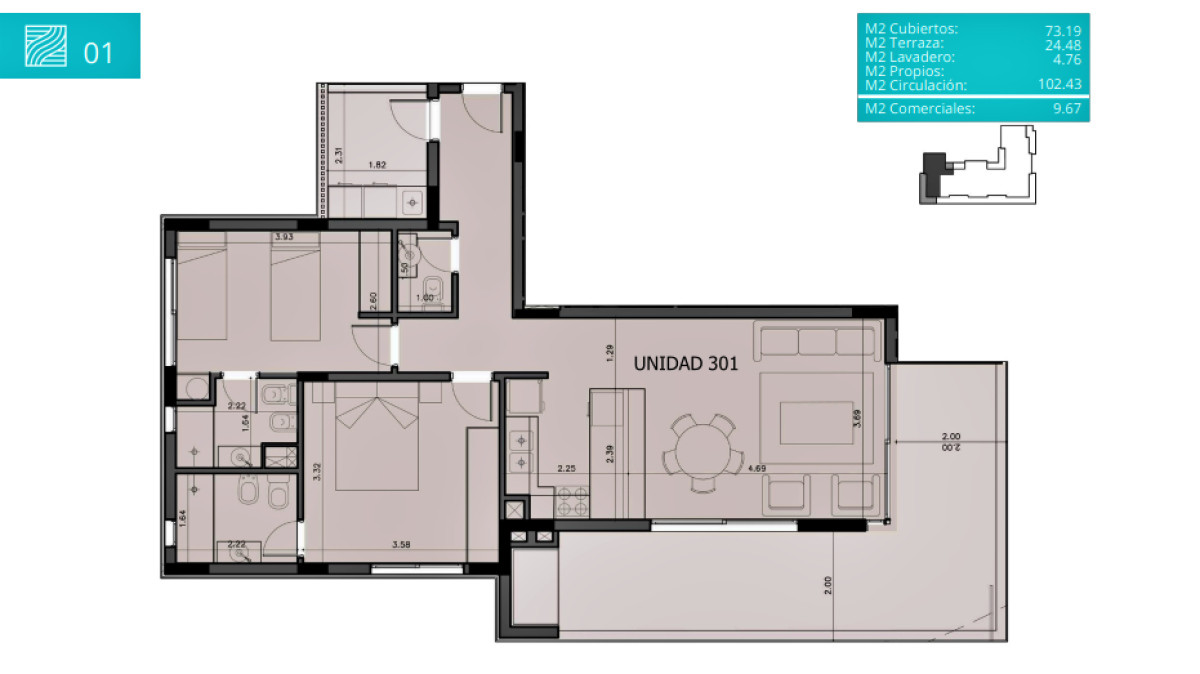 Apartamento exclusivo con doble suite y confort