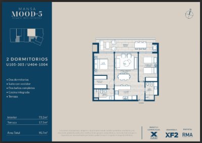 Apratamento en venta de 2 dormitorios Playa mansa Punta del Este 