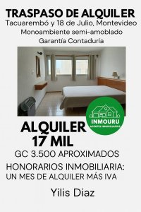 Alquilo Lindo Monoambiente ubicado en el Centro