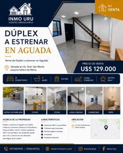 Venta de Dúplex a estrenar en Aguada
