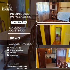 ALQUILER de apartamento de 2 dormitorios en POCITOS