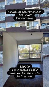 Alquiler de apartamento en Tres Cruces 2 dormitorios