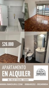 Se alquila apartamento 1 dormitorio, Cordon