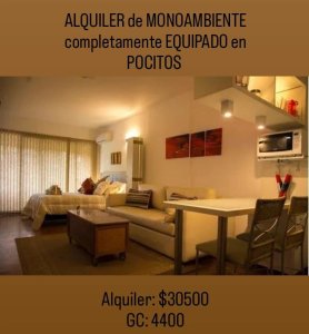 ALQUILER de MONOAMBIENTE en POCITOS completamente EQUIPADO