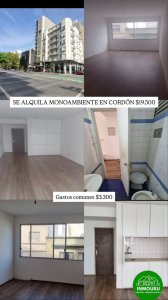 Se alquila monoambiente en zona Cordón