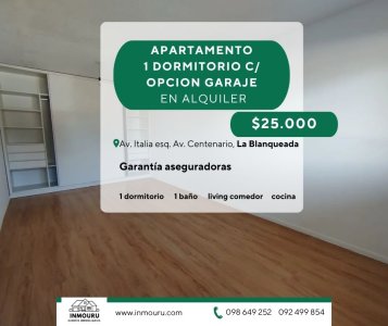 Se alquila apartamento 1 dormitorio, La Blanqueada