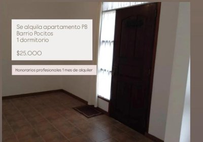 Se alquila apartamento de 1 dormitorio, Pocitos 