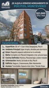 Alquiler Hermoso Apartamento en Pocitos - Montevideo