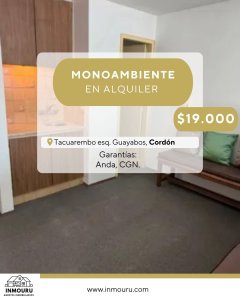 Se alquila monoambiente en Cordón