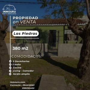 VENTA de casa de 2 dormitorios en las Piedras entrada para camiones 