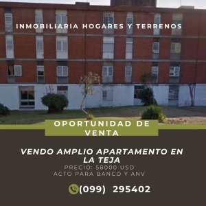 Vendo Amplio Apartamento en la Teja. 