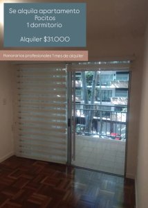Se alquila apto de 1 dormitorio en Pocitos