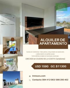 ALQUILER de apartamento en CIUDAD DE LA COSTA
