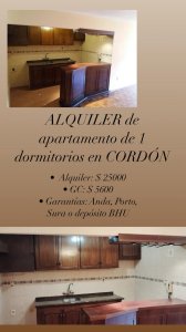 ALQUILER de apartamento de 1 dormitorio en CORDON